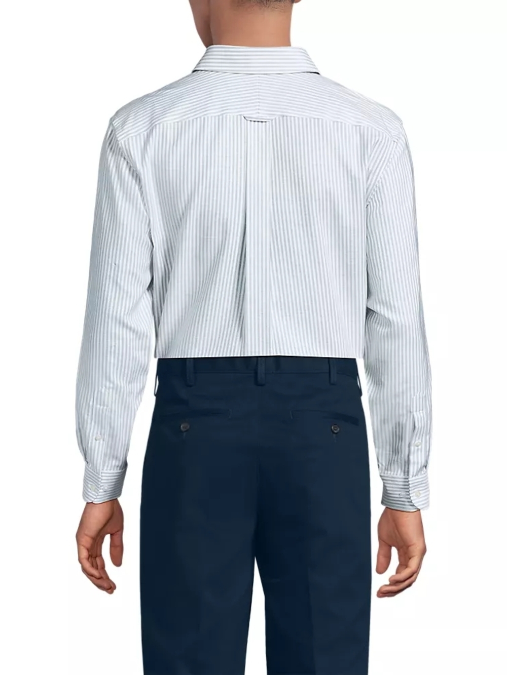 Land's End No Iron Supima Cotton Pinpoint Buttondown Collar Dress Shirt (17-36T) - Picture 2 of 2